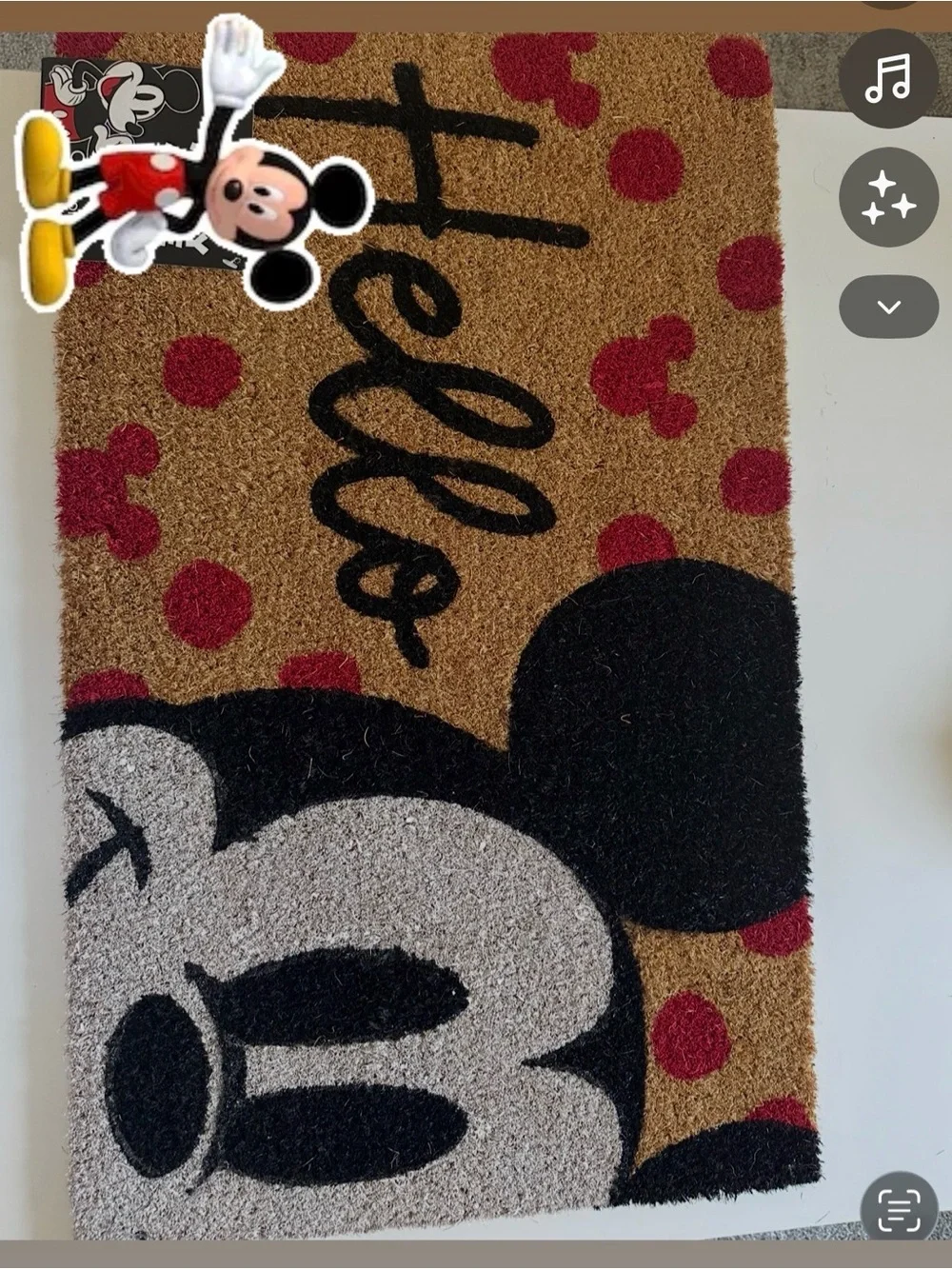 ❤️🖤 Disney Mickey Mouse “Hello” Doormat | Outdoor Mat | NWT ❤️🖤 - Picture 3 of 4